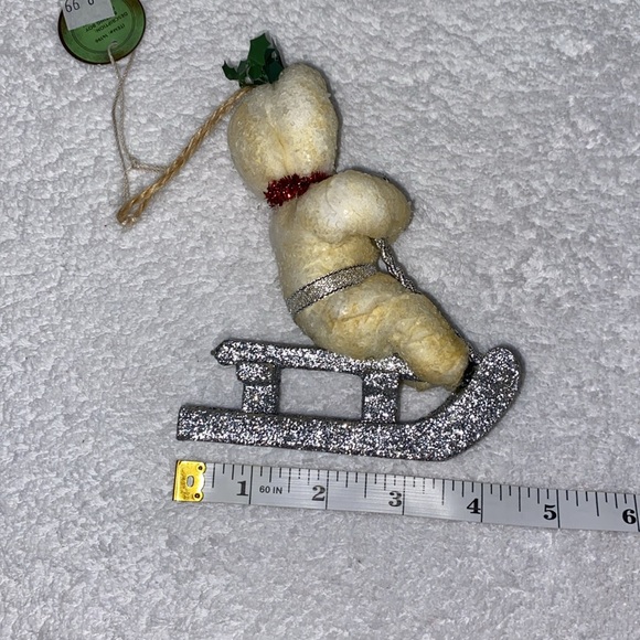 NWT ragon house batting boy on glitter sled ornament vintage primitive look - Picture 5 of 7